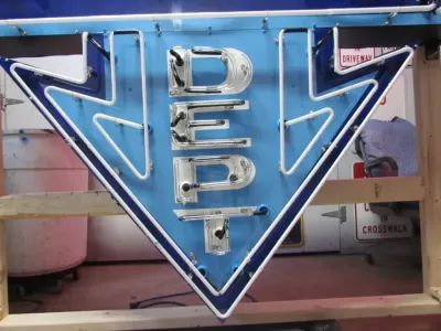 New Truck Dept Porcelain Metal Neon Sign 96"W x 77"H