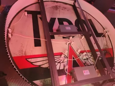 Original Tydol 72" Diameter Porcelain Neon Sign