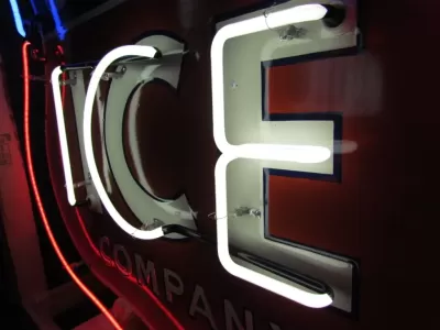 New The Union ICE Company Double-Sided Porcelain Neon Sign 48 IN