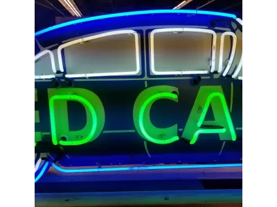 New Used Cars Painted Neon Sign 8 FT Wide x 38" High