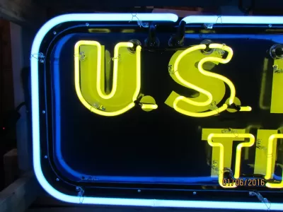 Original U.S. Royal Tires Sign with Neon 60"W x 18"H