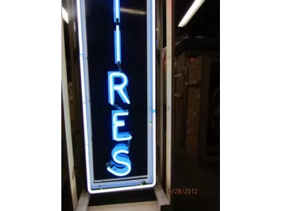 New US Tires Porcelain Neon Sign 18"W x 60"H