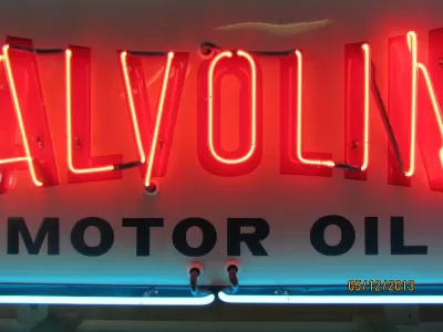 Original Valvoline Painted Neon Sign 70"W x 34"H