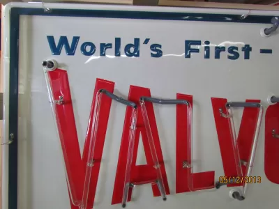 Original Valvoline Painted Neon Sign 70"W x 34"H
