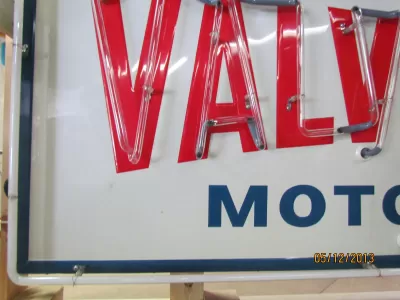 Original Valvoline Painted Neon Sign 70"W x 34"H