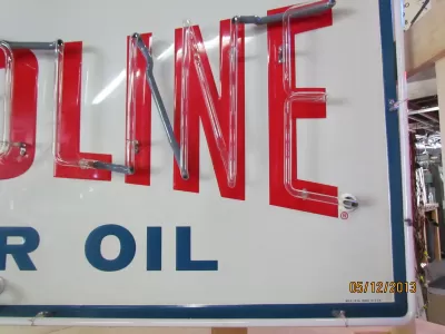 Original Valvoline Painted Neon Sign 70"W x 34"H