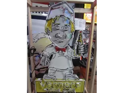 New Porcelain Vernor's Soda Jerk Sign with Neon 42 " W x 72 "H 