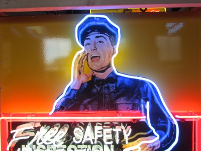 New Walker "We Install Mufflers" Porcelain Neon Sign 45 1/2 IN W x 74 IN H 