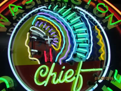 New Washington Gasoline Porcelain Neon Sign 48" Diameter