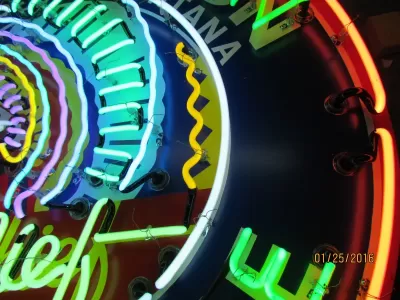 New Washington Gasoline Porcelain Neon Sign 48" Diameter