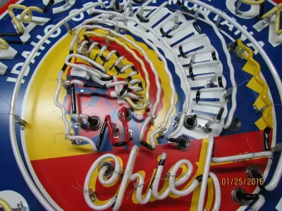 New Washington Gasoline Porcelain Neon Sign 48" Diameter