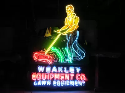 New Weakley Equipment Animated Painted Neon Sign 52"W x 72"H