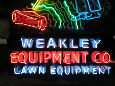 New Weakley Equipment Animated Painted Neon Sign 52"W x 72"H