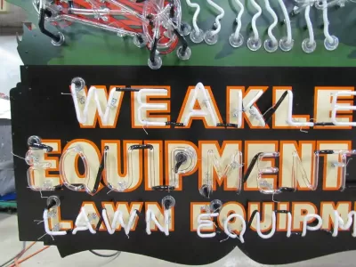New Weakley Equipment Animated Painted Neon Sign 52"W x 72"H