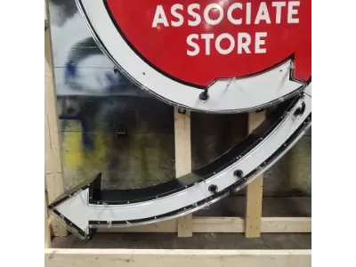Original Western Auto Porcelain Neon Sign w/Flashing Arrow 54"W x 90"H