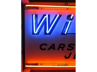 New Willy's "Cars Trucks Jeeps" Porcelain Neon Sign 72"Wx  36"H