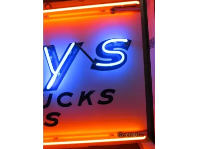 New Willy's "Cars Trucks Jeeps" Porcelain Neon Sign 72"Wx  36"H