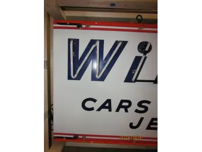 New Willy's "Cars Trucks Jeeps" Porcelain Neon Sign 72"Wx  36"H