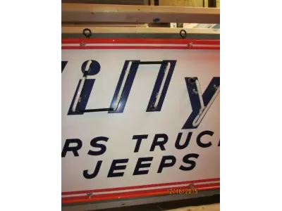 New Willy's "Cars Trucks Jeeps" Porcelain Neon Sign 72"Wx  36"H