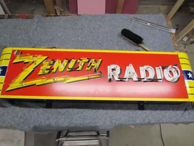 New Zenith Radio Porcelain Neon Sign 72"W x 32"H