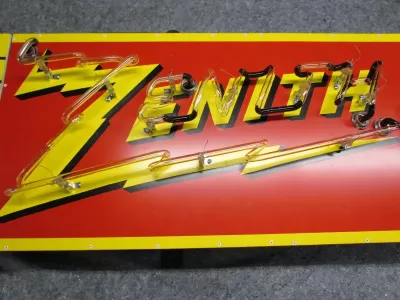New Zenith Radio Porcelain Neon Sign 72"W x 32"H