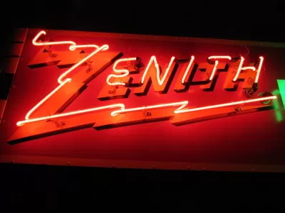 New Zenith Radio Porcelain Neon Sign 72"W x 32"H