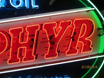 New Zephyr Gas & Motor Oil Painted Neon Sign - 7 Ft W x 5 Ft H