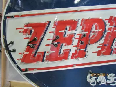 New Zephyr Gas & Motor Oil Painted Neon Sign - 7 Ft W x 5 Ft H