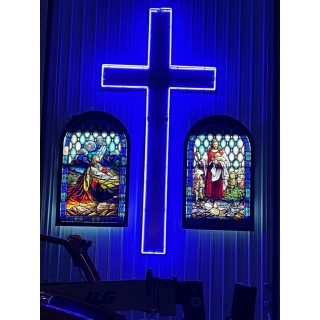 Giant Neon Cross 8 FT W x 19 FT H