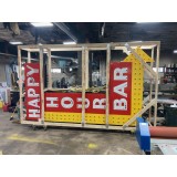 Happy Hour Bar 6 FT W x 14 FT H Double-sided Animated Arrow