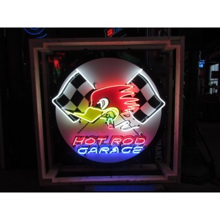 New Hot Rod Garage Porcelain Neon Sign 48" Diameter 