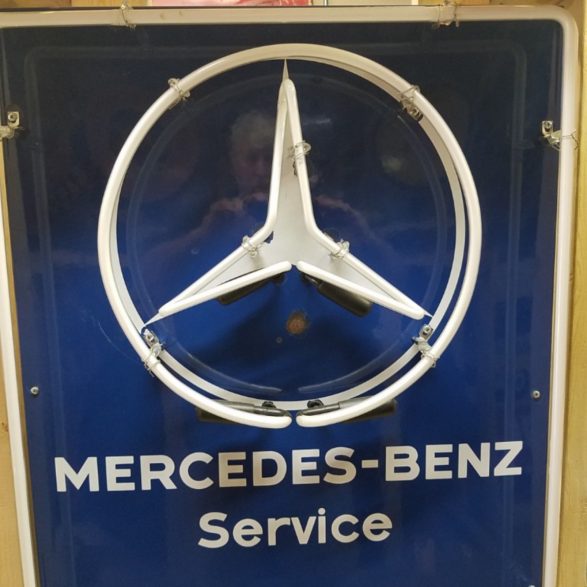 Plaque en Métal Mercedes-Benz - Service bleu 30x40cm