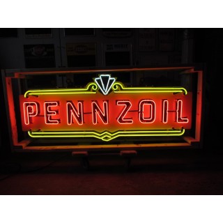 New Pennzoil Porcelain Neon Sign 72" W x 28" H 