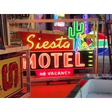 New Siesta Motel Painted Neon Sign -  8 1/2 FT Wide  x 72 inches High