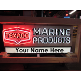 New Texaco Marine Double-sided Porcelain Neon with Privilege Panel 48"W x 24"H