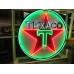 Original Texaco Porcelain Sign with Animated Neon 72 Diameter