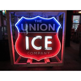 New The Union ICE Company Double-Sided Porcelain Neon Sign 48 IN